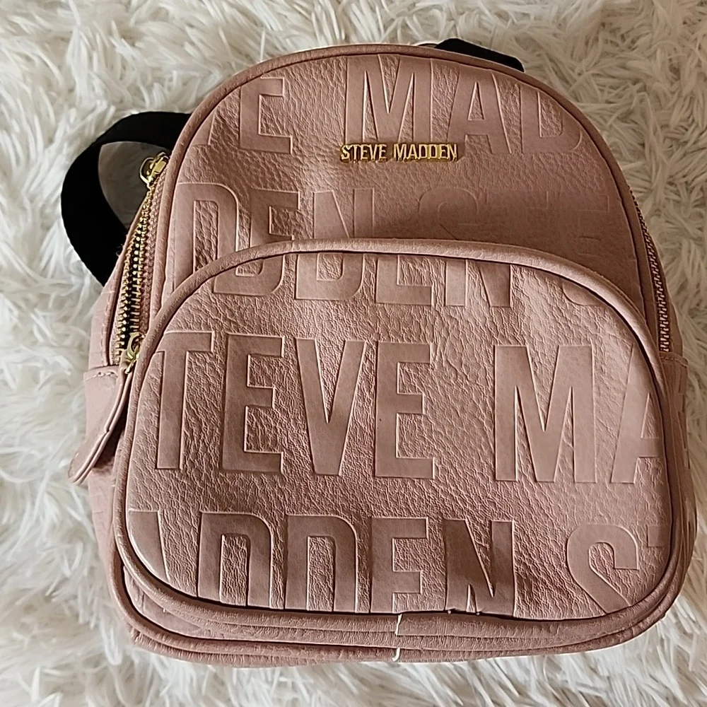 Steve Madden Blush Pink Embossed Backpack